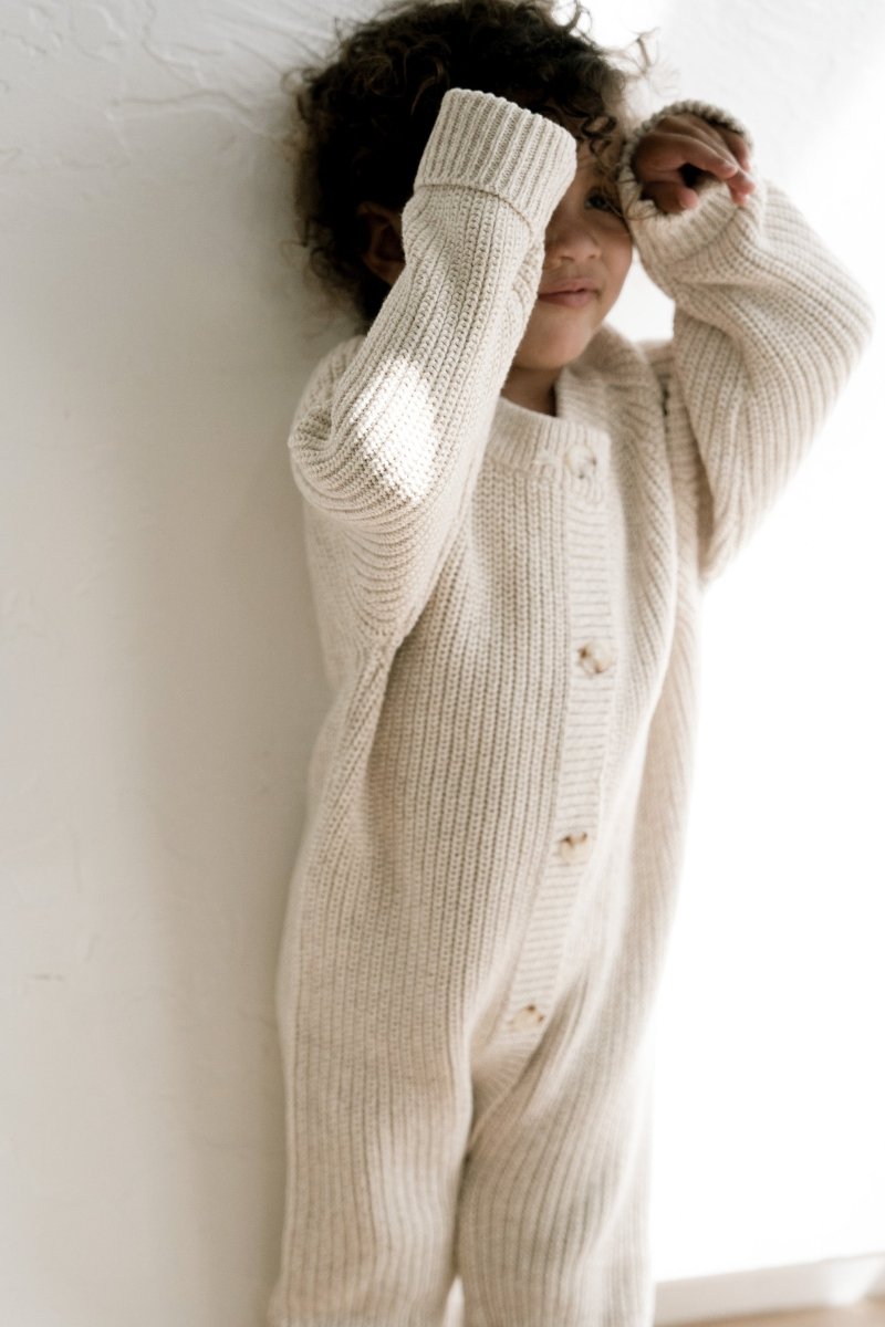 Oatmeal Chunky Knit Playsuit