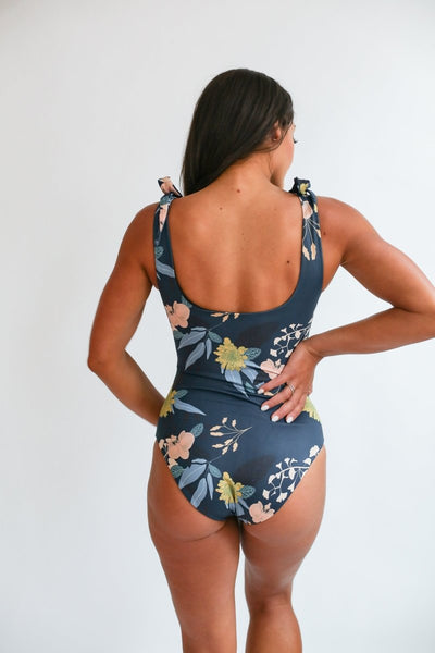 One Piece Tie Shoulder Breastfeeding Swimsuit