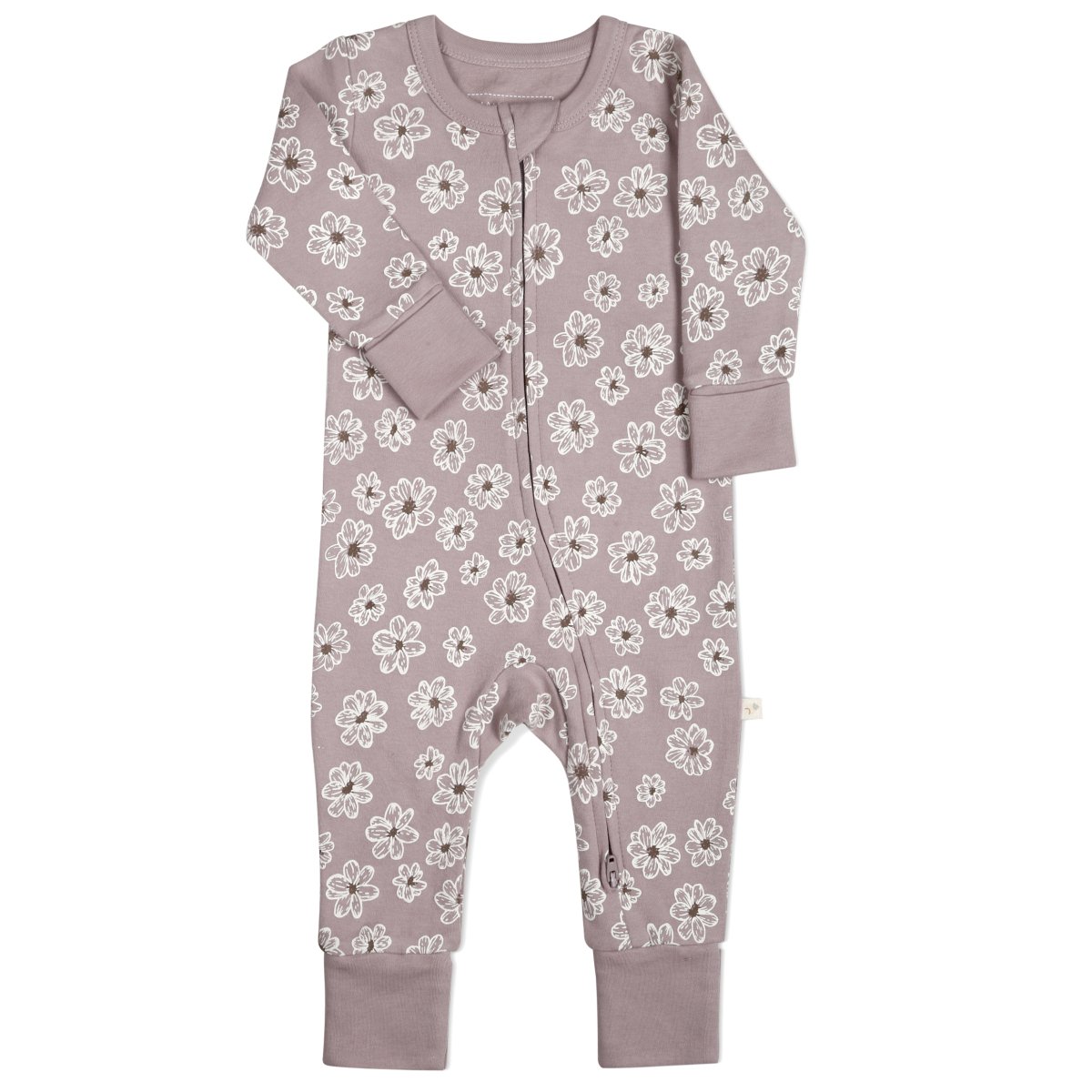 Organic Baby 2-Way Zip Romper - Daisies