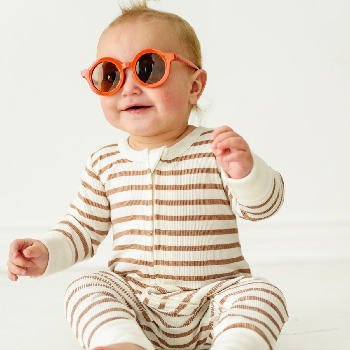 Organic Baby 2-Way Zip Romper - Stripes