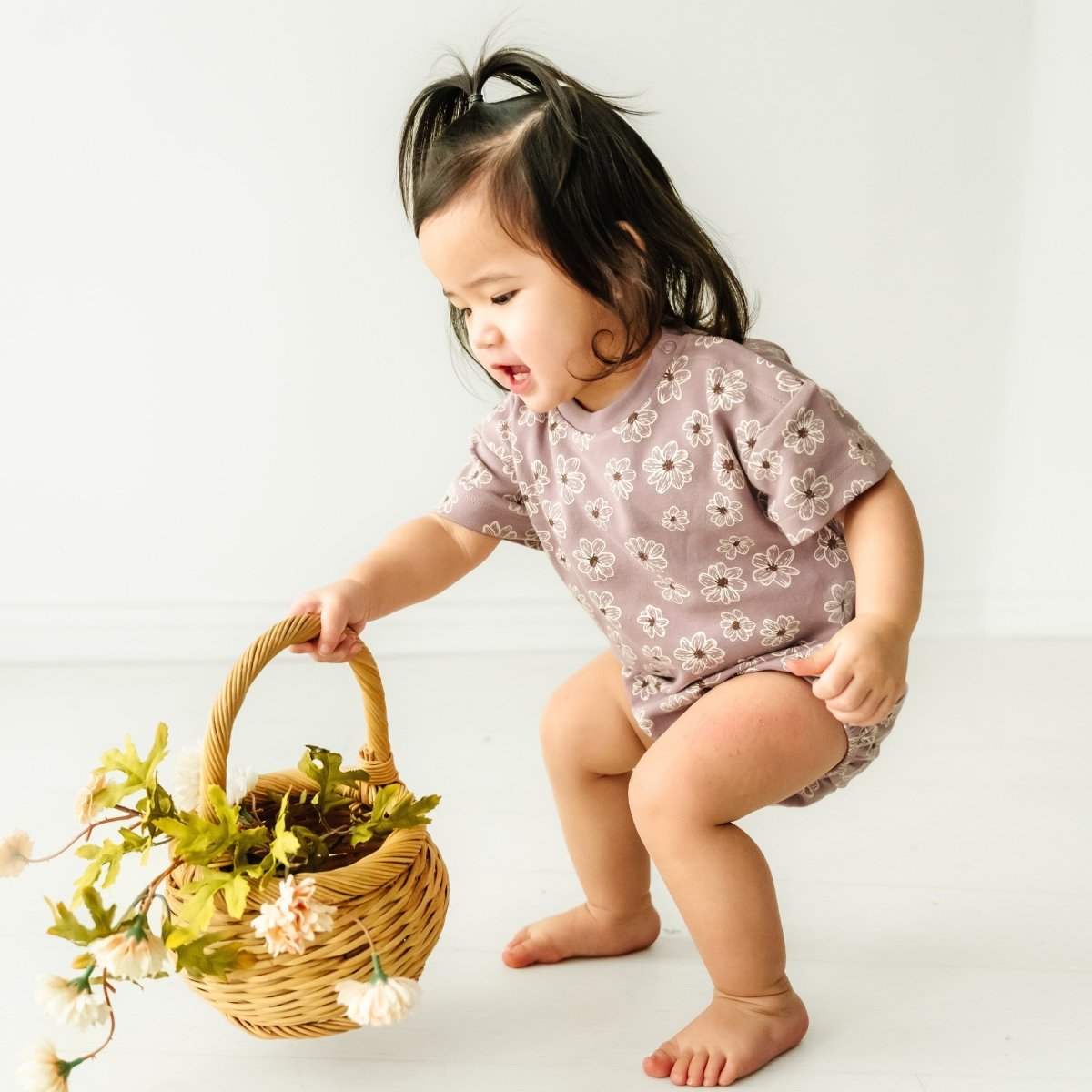 Organic Baby Bubble Romper - Daisies