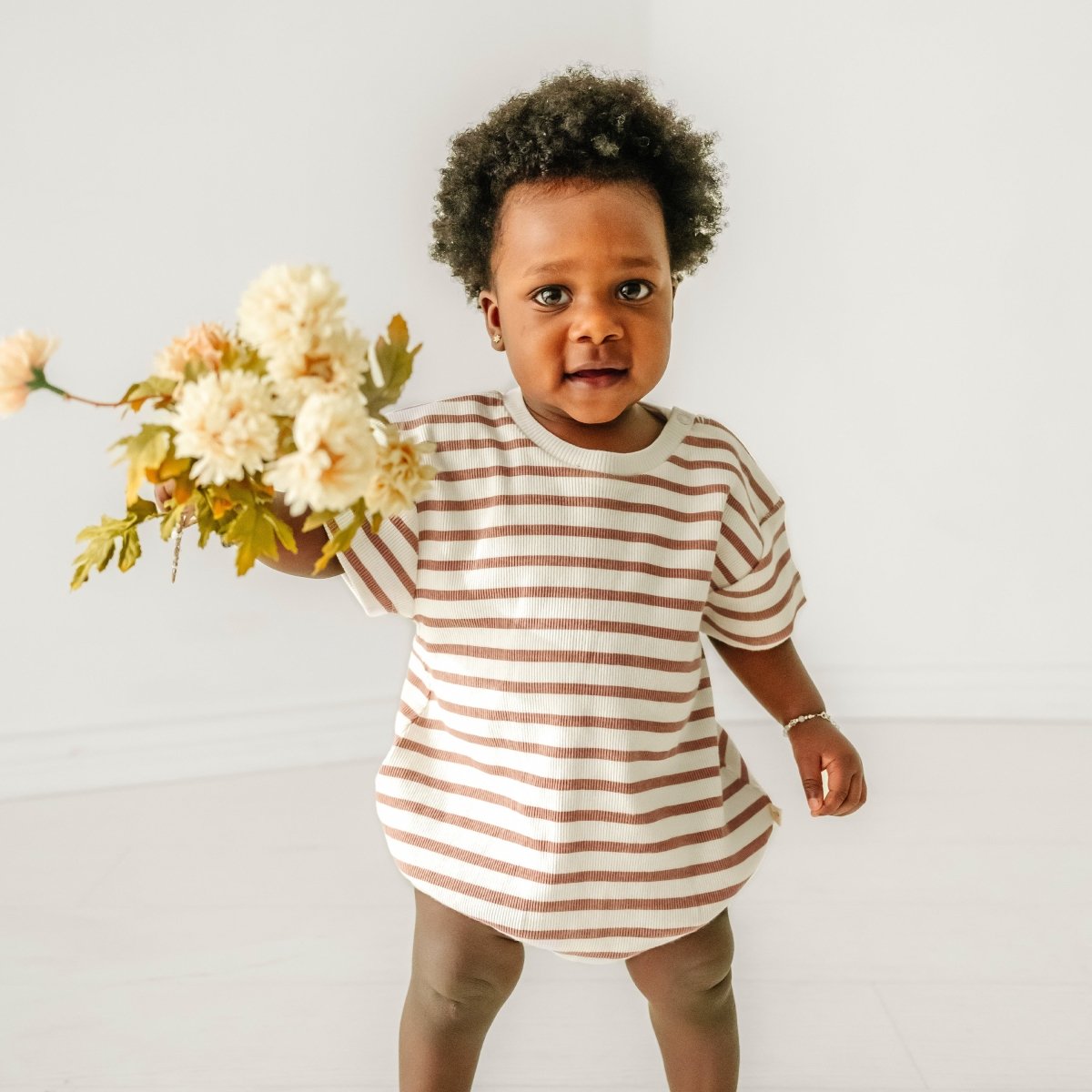 Organic Baby Bubble Romper - Stripes