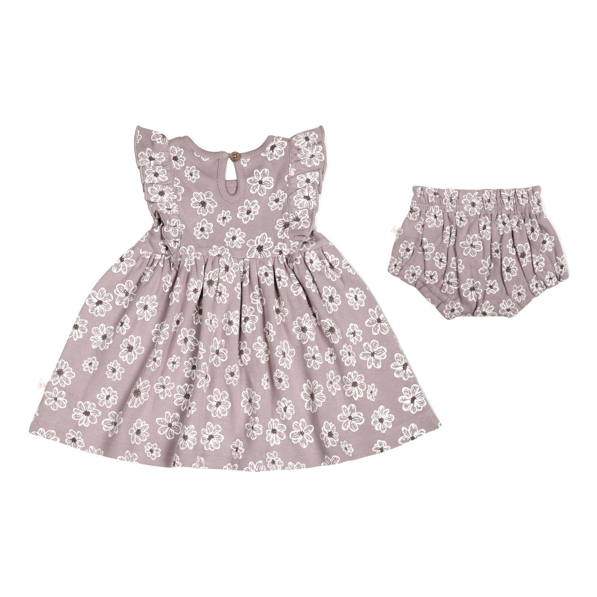 Organic Baby Flutter Dress - Daisies