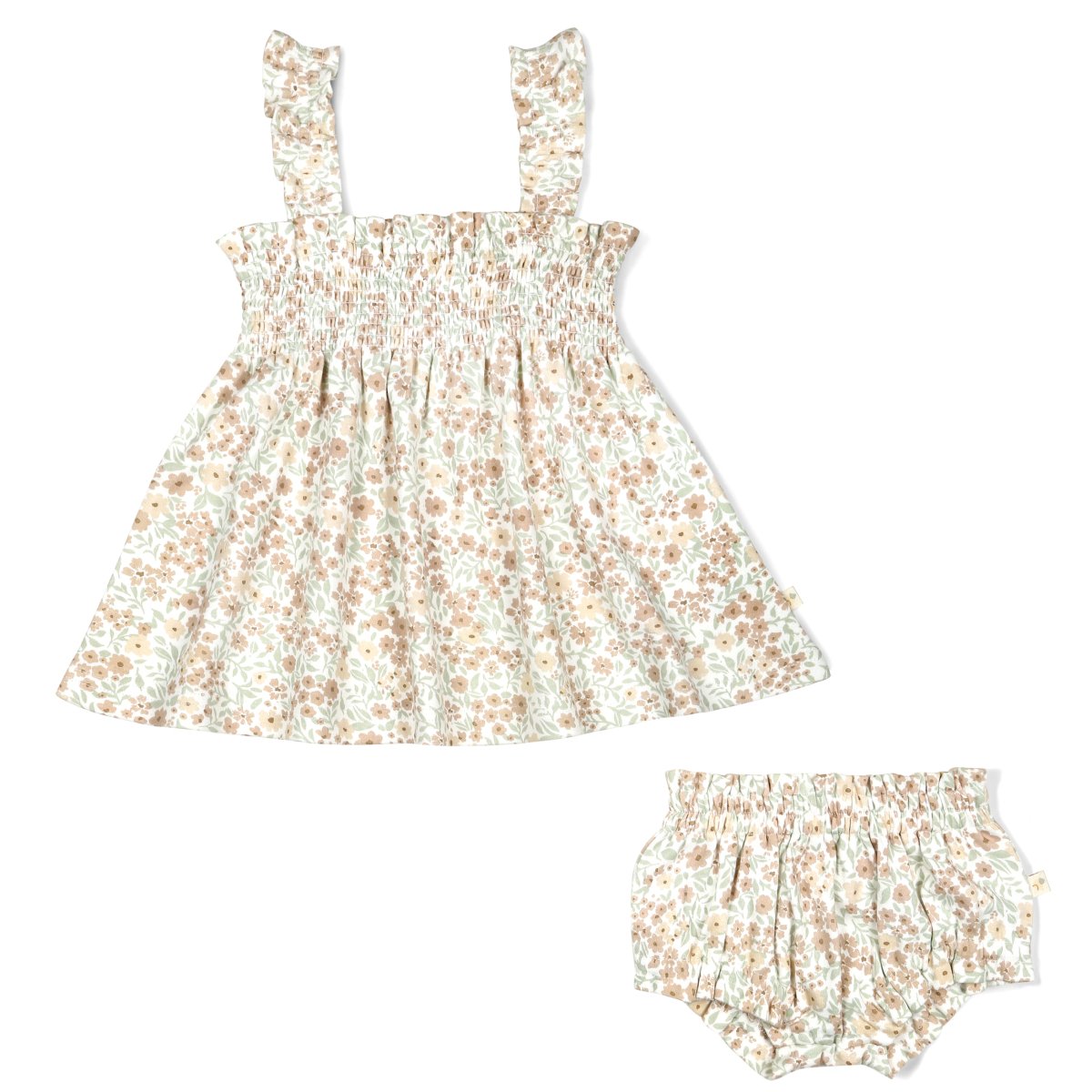 Organic Baby Girls Smocked Dress - Summer Floral