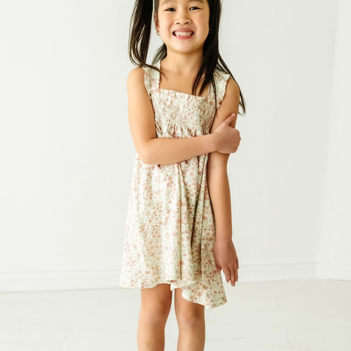 Organic Baby Girls Smocked Dress - Summer Floral