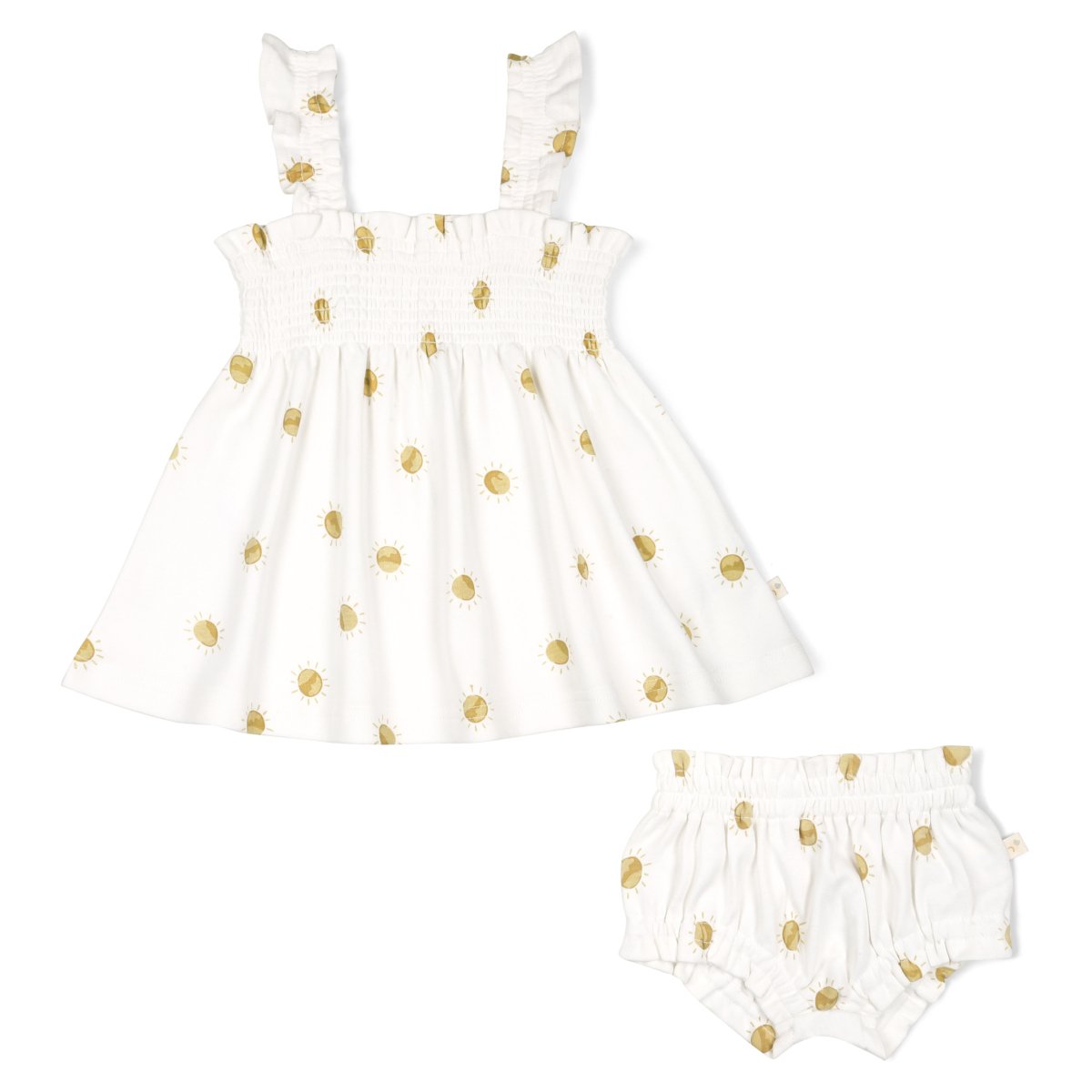 Organic Baby Girls Smocked Dress - Sunshine