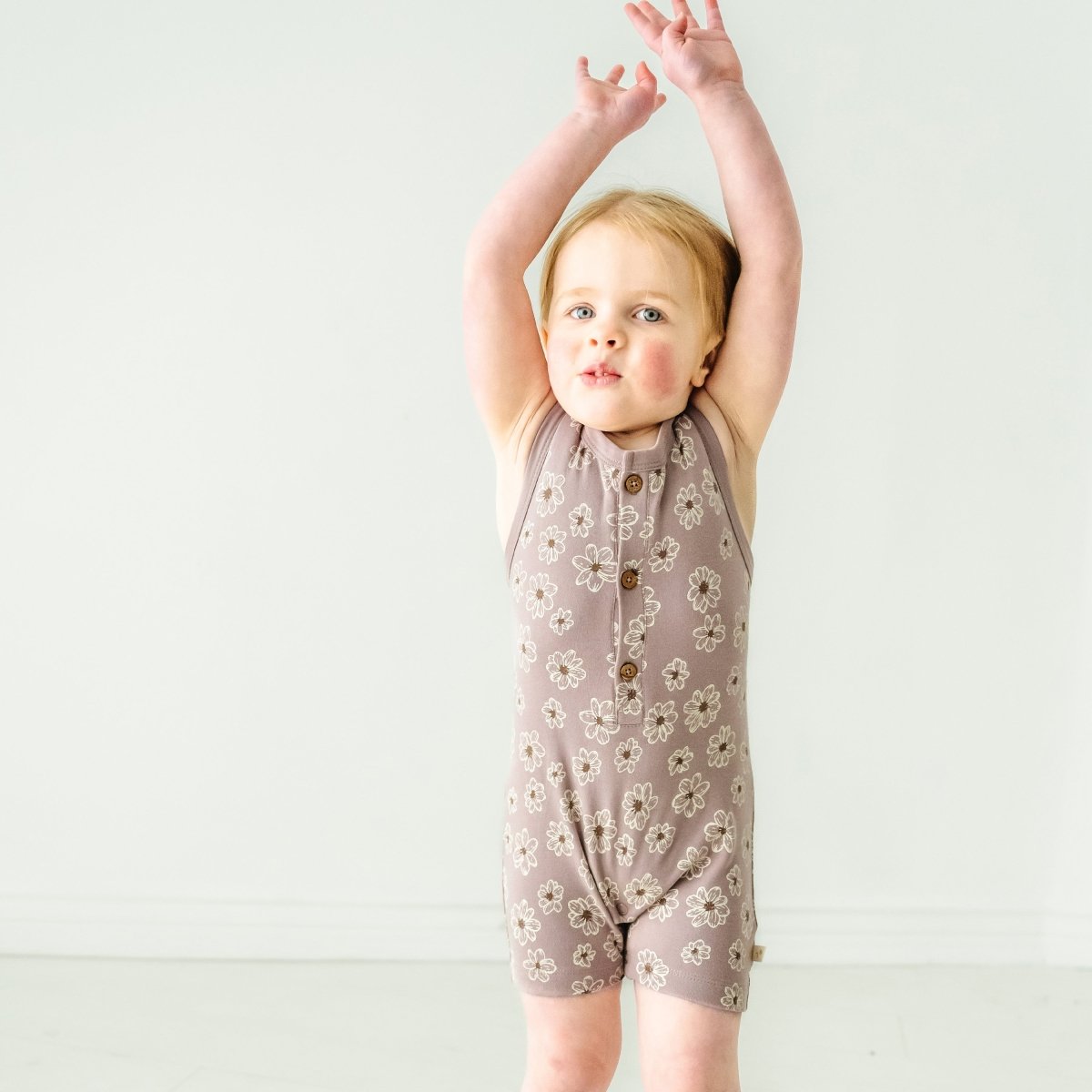 Organic Baby Short Romper - Daisies