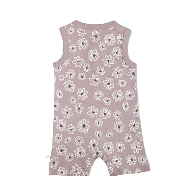 Organic Baby Short Romper - Daisies