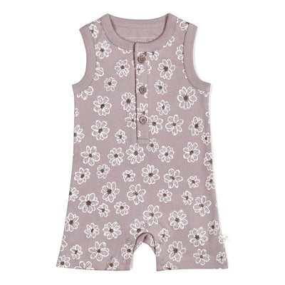 Organic Baby Short Romper - Daisies