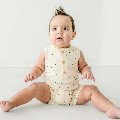 Organic Baby Short Romper - Pixie Dots