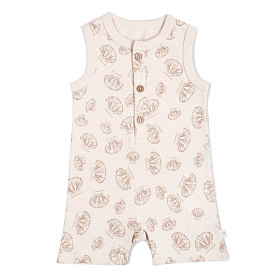 Organic Baby Short Romper - Seashells