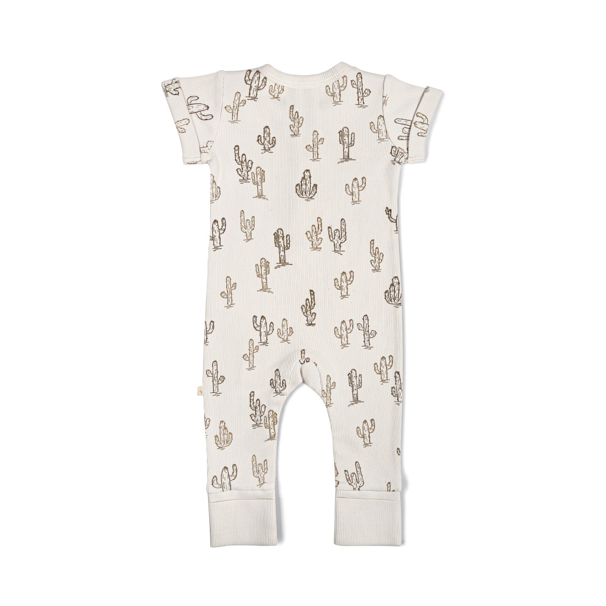 Organic Baby Short Sleeve Button Romper - Cactus