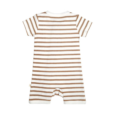 Organic Baby Short Zip Romper - Stripes