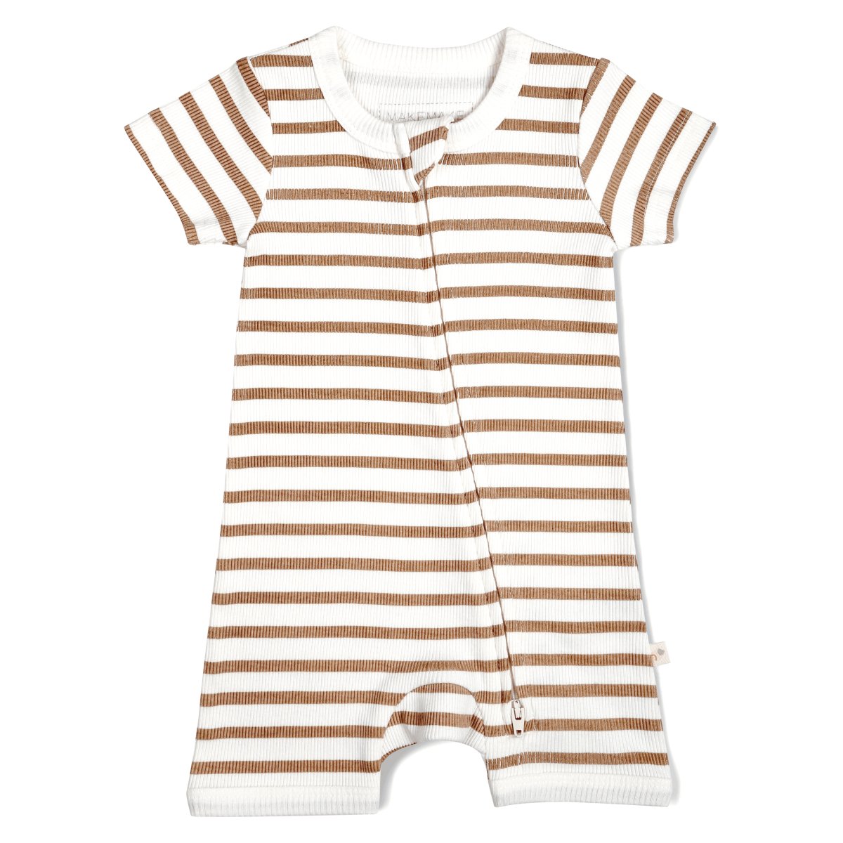 Organic Baby Short Zip Romper - Stripes