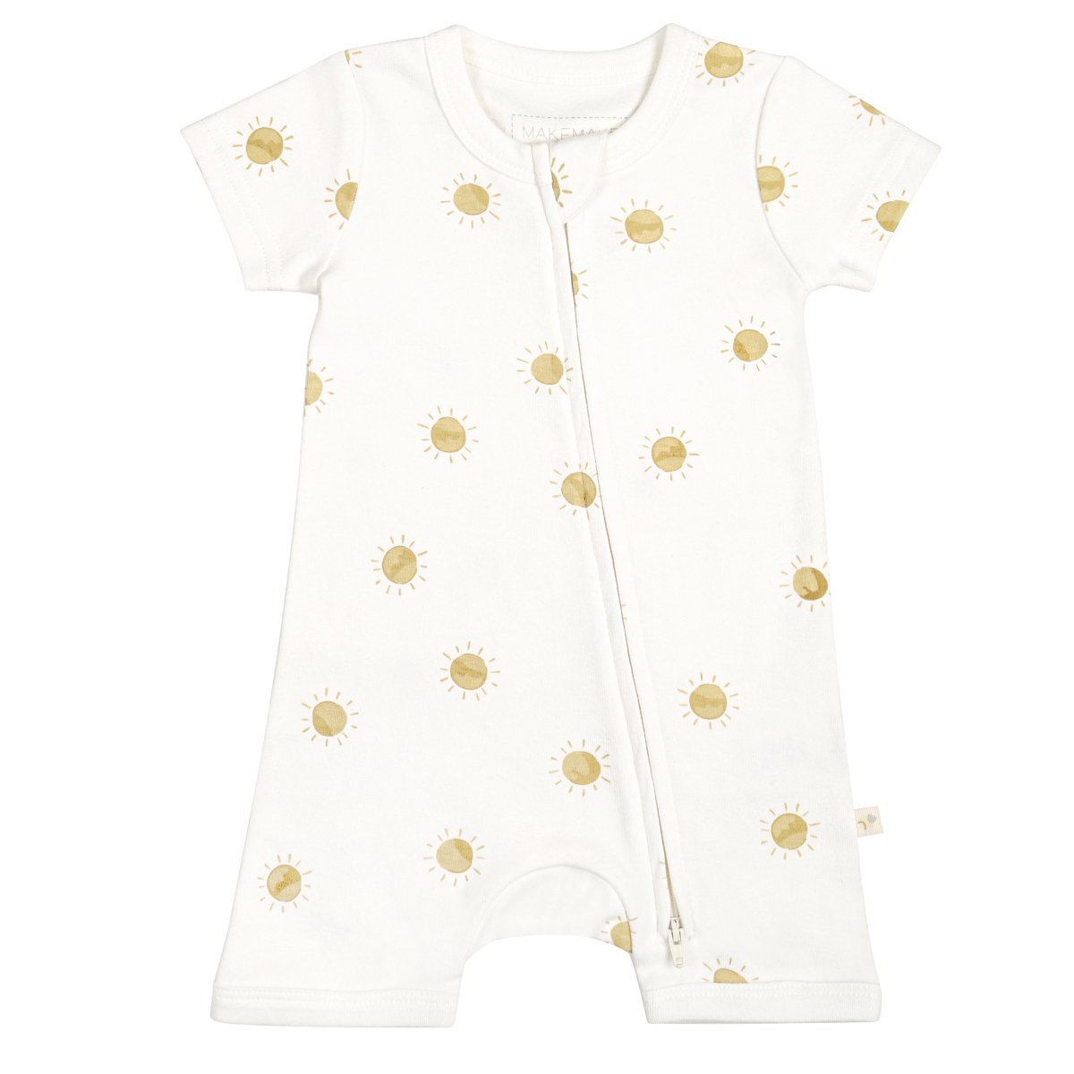 Organic Baby Short Zip Romper - Sunshine