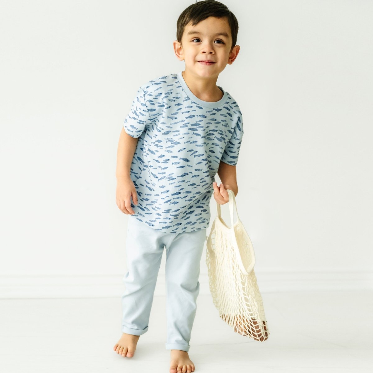 Organic Baby Toddler Tee & Pants Set - Minnow