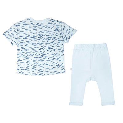 Organic Baby Toddler Tee & Pants Set - Minnow