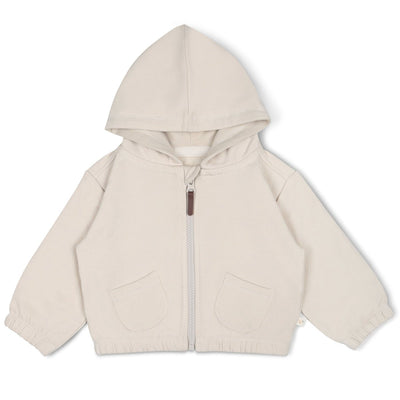 Organic Fleece Hooded Jacket - Oat