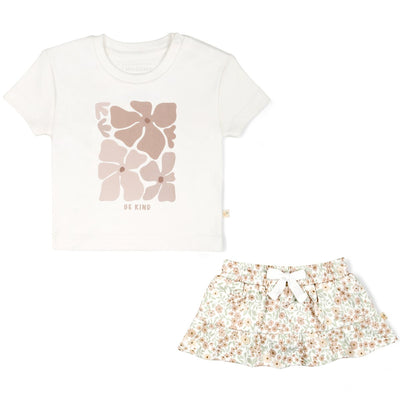 Organic Girls Tee and Skort Outfit - Summer Floral