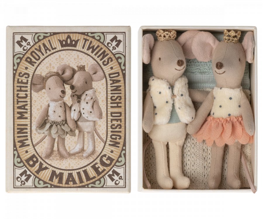 Royal Twins in Box, Little Brother & Sister in Matchbox - Rose