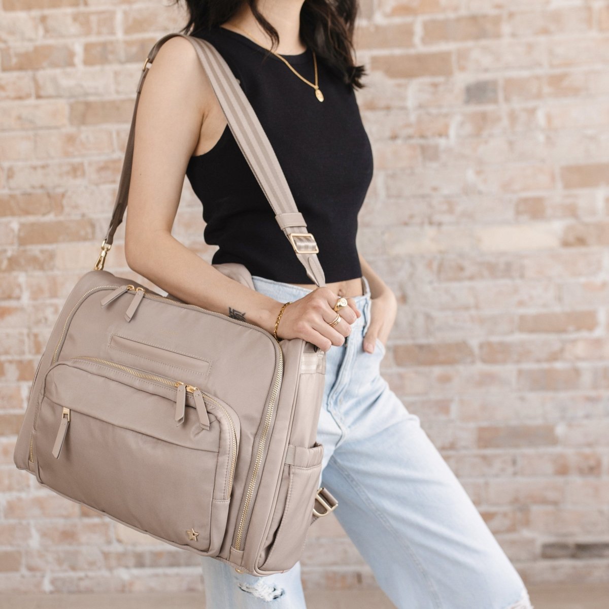 Satchel Diaper Bag - Taupe