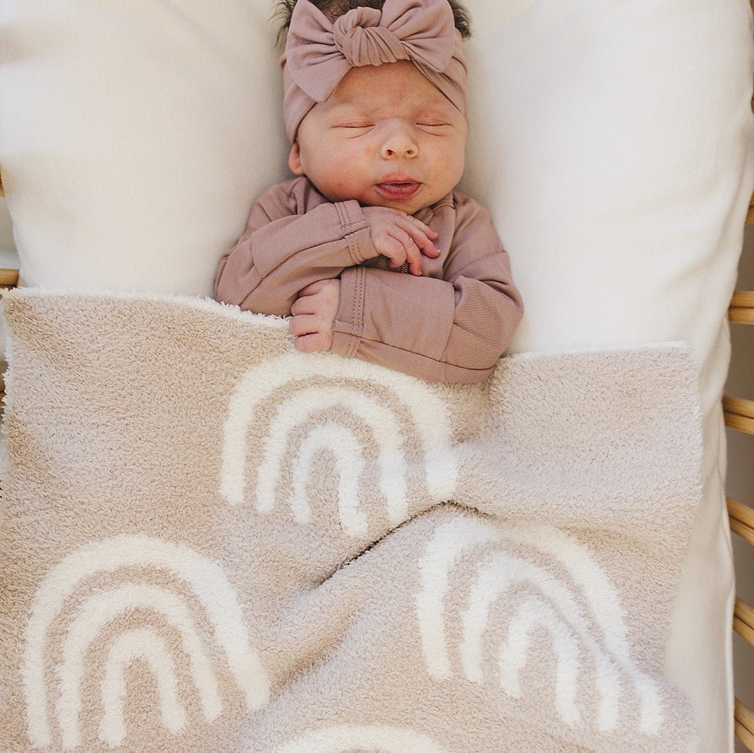 Taupe Rainbow Plush Blanket