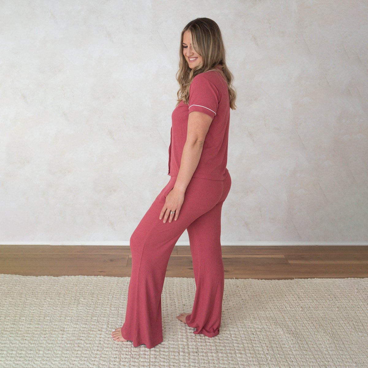 Women's Flare Set - Berry Ribbed