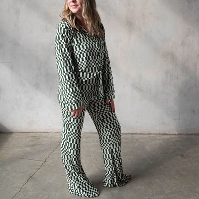 Women's Flare Set - Green Check