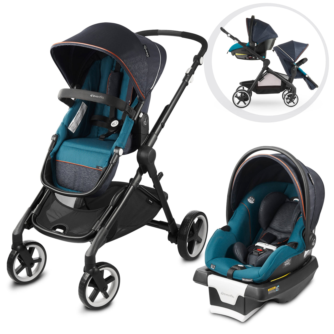 Pivot Xpand Travel System with SecureMax Infant Car Seat incl SensorSa Bee Like Kids