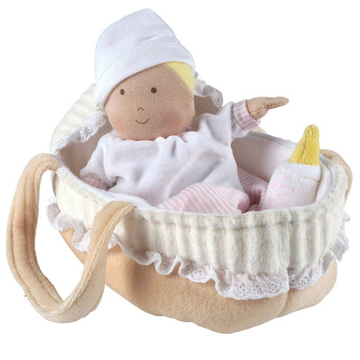 Baby Grace with Carry Cot, Bottle & Blanket | Tikiri Toys LLC | Dolls - Bee Like Kids