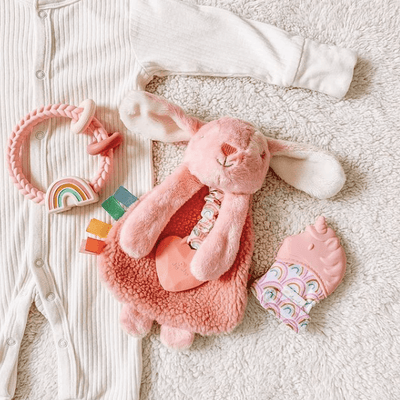 Bunny Plush with Silicone Teether Toy | Itzy Ritzy | Lovey - Bee Like Kids