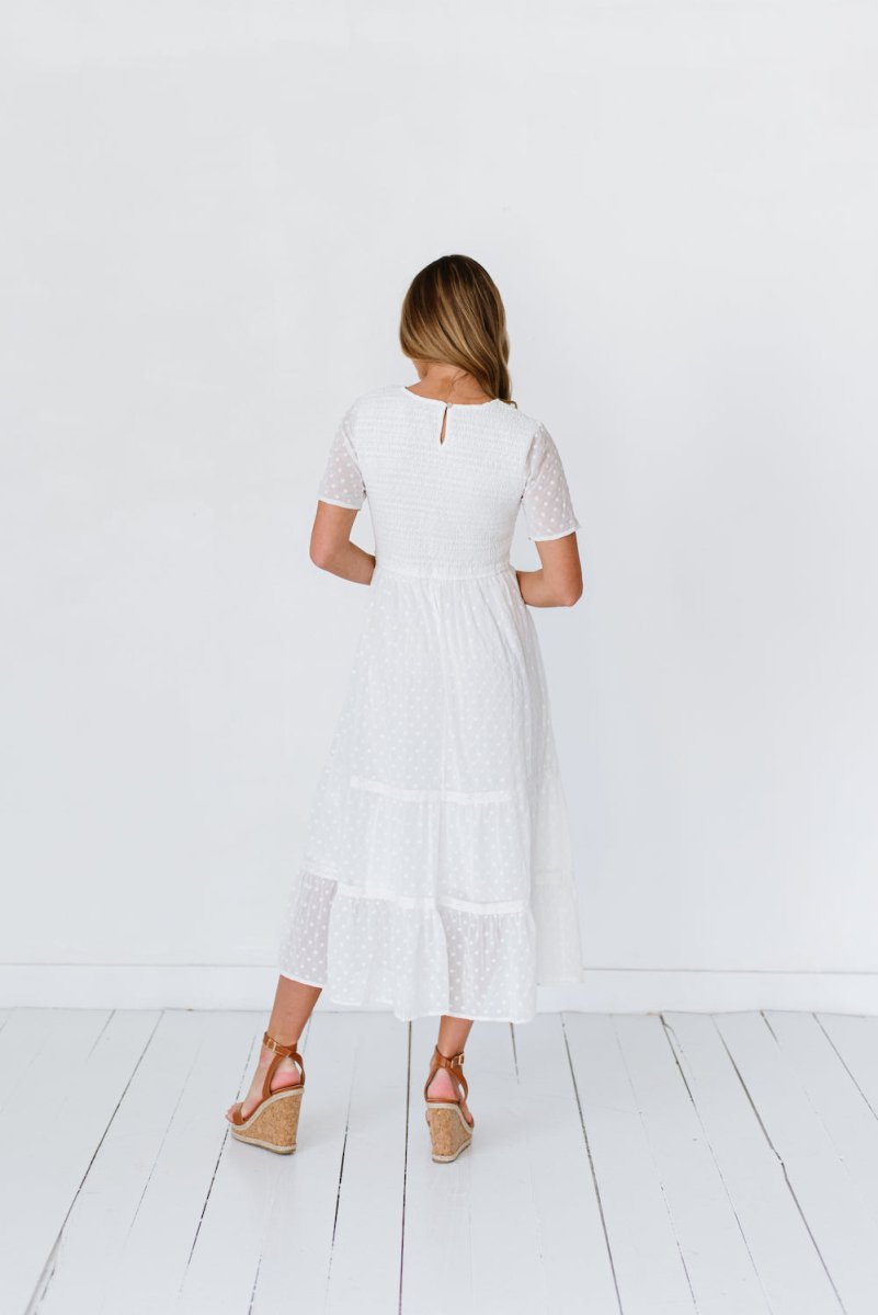 Isla Dot Dress in White