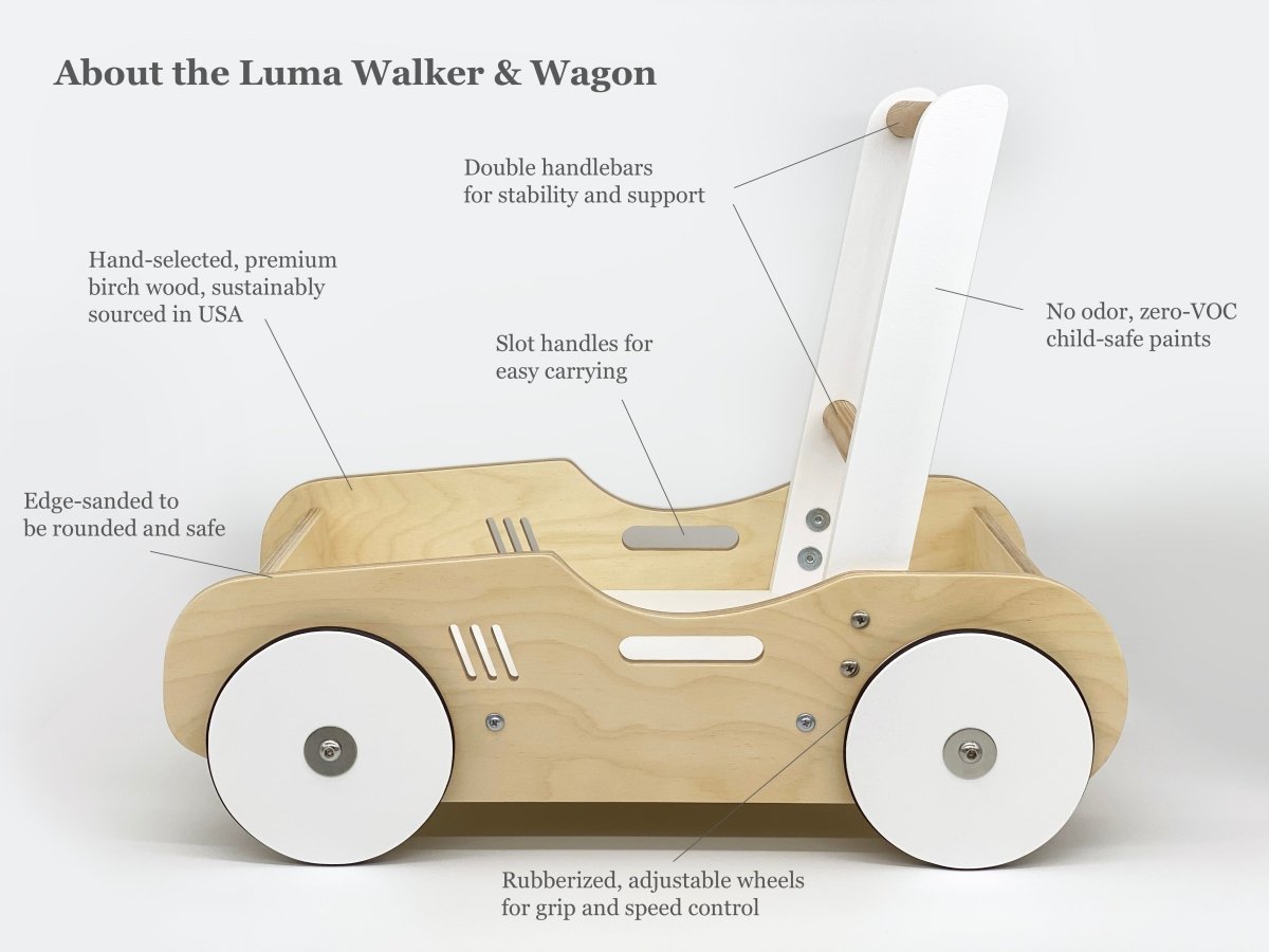 Mint Green Handcrafted Wooden Push Cart