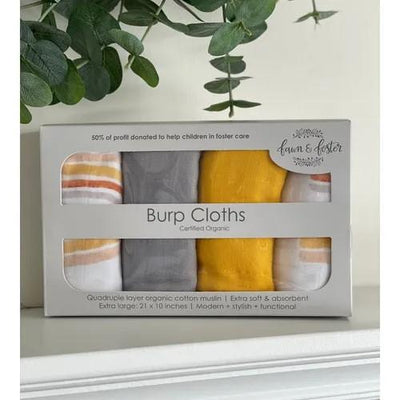 Organic Muslin Burp Cloths - Rainbow | Fawn & Foster | Bedding - Bee Like Kids