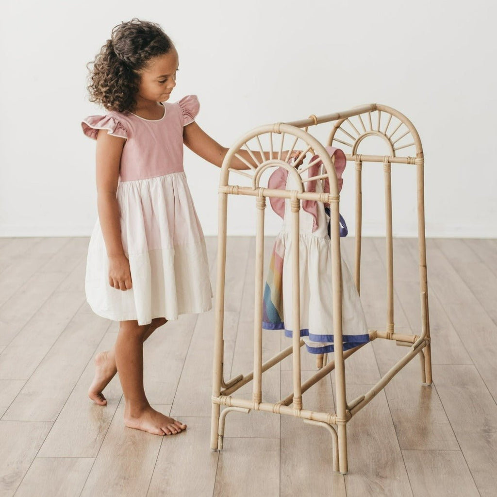 Small Rattan Kids Clothing Hangers 