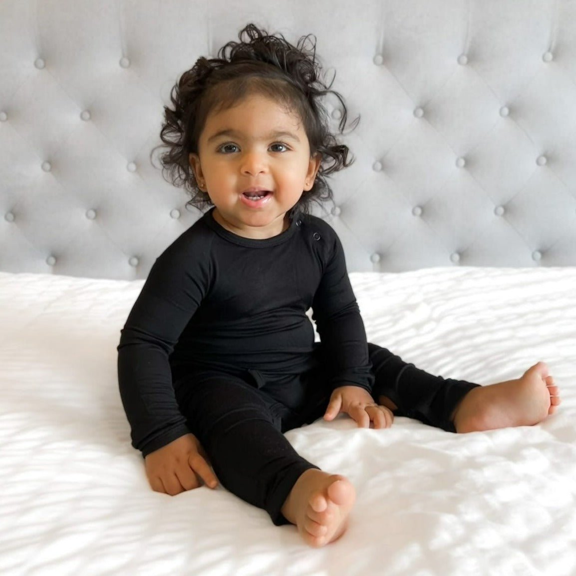 The "Jet" Black Bamboo Romper