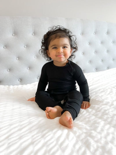 The "Jet" Black Bamboo Romper