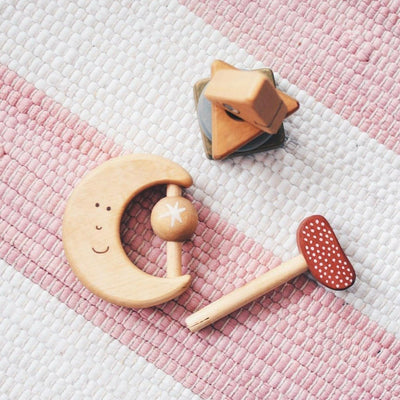 Wooden Teether - Moon | Friendly Toys | Baby Essentials - Bee Like Kids