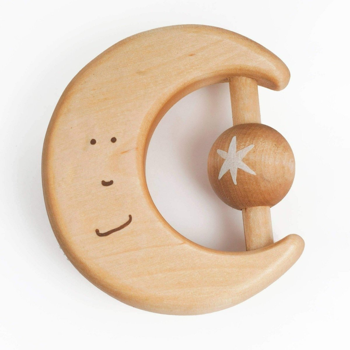 Wooden Teether - Moon | Friendly Toys | Baby Essentials - Bee Like Kids